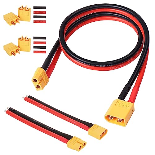 GTIWUNG XT60 Stecker auf XT60 Buchse mit 50cm 12AWG Silikon Draht, XT60 Verlängerungskabel, 1 Paar XT60 Stecker mit Kabel 10cm 12AWG, 2 Paar XT-60 Männlich Weiblich Rundstecker für RC Lipo Akku GTIWUNG XT60 Stecker auf XT60 Buchse mit 50cm 12AWG Silikon Draht, XT60 Verlängerungskabel, 1 Paar XT60 Stecker mit Kabel 10cm 12AWG, 2 Paar XT-60 Männlich Weiblich Rundstecker für RC Lipo Akku von GTIWUNG