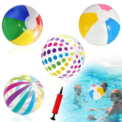 4 Stück Wasserball Aufblasbarer, 27 cm Strandball, Aufblasbare Wasserbälle Bunt, Wasserball Kinder, PVC Beach Ball, Pool Spielzeug Wasserbälle für Kinder Erwachsene Spaß im Freien 4 Stück Wasserball Aufblasbarer, 27 cm Strandball, Aufblasbare Wasserbälle Bunt, Wasserball Kinder, PVC Beach Ball, Pool Spielzeug Wasserbälle für Kinder Erwachsene Spaß im Freien von GTJEOI