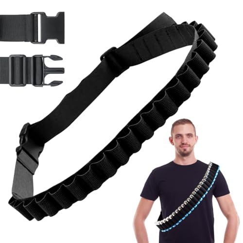 Patronengürtel, 130 cm 27 Loch Klopfer Gürtel, Schwarz Schnaps Klopfer Gürtel Halter, Nylon Verstellbar Schnaps Shell Gürtel, Patronengurt für Jagd für Jägermeister Partygeschenk von GTJEOI