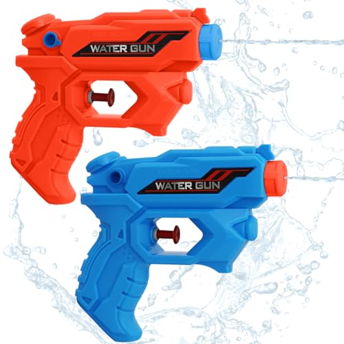 Wasserpistole für Kinder, 2 Stück Klein Wasserspritzpistole, Wasser Soaker Blaster mit 8-10 Meter Großer Reichweite, Spritzpistole für Jungen, Mädchen, Sommer, Pool, Garten und Strand Wasserpistole für Kinder, 2 Stück Klein Wasserspritzpistole, Wasser Soaker Blaster mit 8-10 Meter Großer Reichweite, Spritzpistole für Jungen, Mädchen, Sommer, Pool, Garten und Strand von GTJEOI