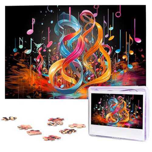 Buntes Musiknoten-Puzzle für Erwachsene, 1000 Teile, personalisiertes Puzzle aus Fotos, herausforderndes Puzzle, perfekt für Spielabende, Holzpuzzles, Geschenk für Feiertage, Geburtstag Buntes Musiknoten-Puzzle für Erwachsene, 1000 Teile, personalisiertes Puzzle aus Fotos, herausforderndes Puzzle, perfekt für Spielabende, Holzpuzzles, Geschenk für Feiertage, Geburtstag von GTKSYNVE
