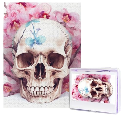 Menschlicher Schädel Rosa Blumen Puzzle für Erwachsene 500 Teile Personalisierte Puzzles aus Fotos, Herausforderndes Puzzle Perfekt für Spieleabende, Holzpuzzles Geschenk für Urlaub Geburtstag Menschlicher Schädel Rosa Blumen Puzzle für Erwachsene 500 Teile Personalisierte Puzzles aus Fotos, Herausforderndes Puzzle Perfekt für Spieleabende, Holzpuzzles Geschenk für Urlaub Geburtstag von GTKSYNVE