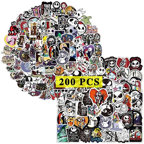 GTOTd Cartoon Skeleton Stickers Aufkleber (200 Stück) Geschenke Merch Deko für Laptop Wasserflasche Telefon Zubehör Auto Stoßstange Fenster Helm Dekor Teens von GTOTd