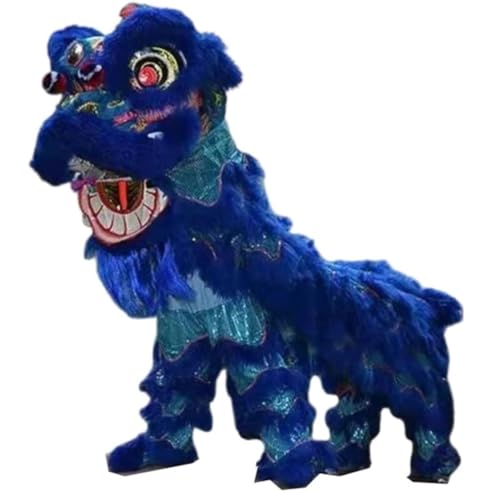 GTOULHH Löwen- und Drachentanz Chinesischer Drachentanz, Löwentanz, Outdoor-Sport, Löwentanz, Chinesischer Drachentanz, Requisiten Für Zwei Erwachsene Chinesisches Kostüm für Festivalauftritte(Blue) von GTOULHH