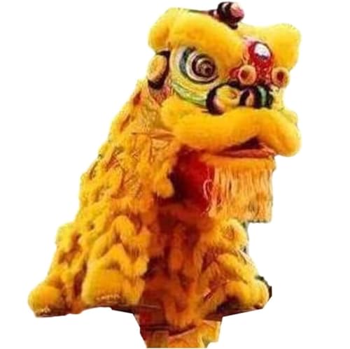 Löwen- und Drachentanz Chinesischer Drachentanz, Löwentanz, Outdoor-Sport, Löwentanz, Chinesischer Drachentanz, Requisiten Für Zwei Erwachsene Chinesisches Kostüm für Festivalauftritte(Yellow) von GTOULHH