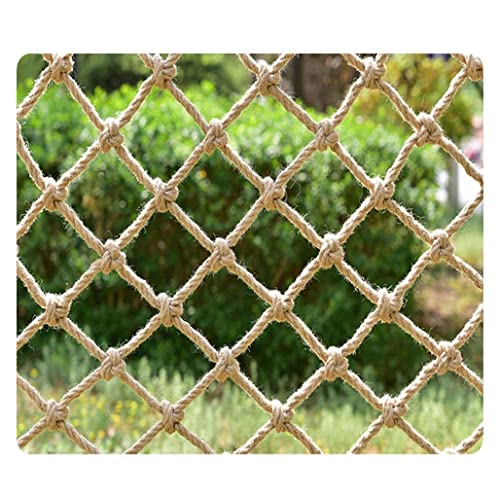 GTRHTYJ Sicherheitsnetz Outdoor-Seilnetz, Sicherheits-Hanf-Seilnetz Für Kinder, Dekoratives Jute-Hanf-Netz Für Den Garten, 8 Mm * 20 cm(Size:1x1m/3.28x3.28ft) (Color : 8mm-20cm, Size : 1x4m) von GTRHTYJ