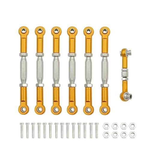 Für Traxxas Für Slash 4X4 2WD 1/10 1 Set Aluminium Spannschloss Camber Link End Einstellbare Kit RC Auto Upgrade Teile RC Zubehör(Yellow) von GTVNPOA