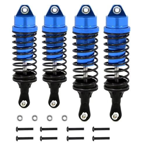 Für Traxxas Für Slash 4X4 Für VXL 2WD Für Rustler Für Stampede Für Hoss 1/10 4 Stücke Metall Vorne Und Hinten Stoßdämpfer 727 RC Auto Upgrades Teile RC Zubehör(Blue) von GTVNPOA