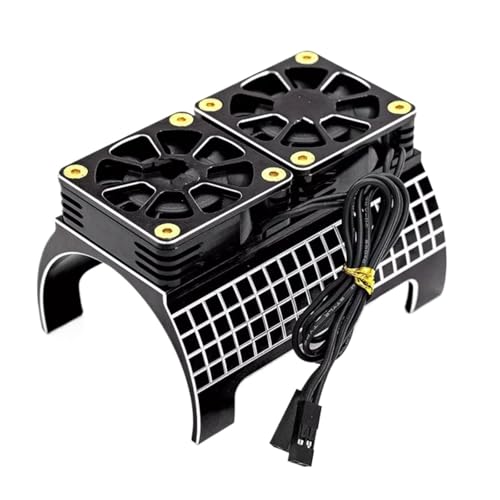 Für Traxxas Für X-Maxx 6S 8S Für Arrma Für Kraton Für Outcast 1717 1/5 Dual Lüfter Motor Kühlkörper RC Auto Upgrade Teile RC Zubehör(Black) von GTVNPOA