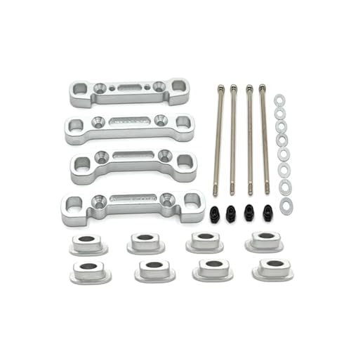 GTVNPOA Für 104001 104002 104072 1/10 Metall Vorne Und Hinten Für Schwingarm Getriebebefestigung RC Autoteile Und Zubehör Upgrades Ersatzverwendung RC Zubehör(Silver) von GTVNPOA