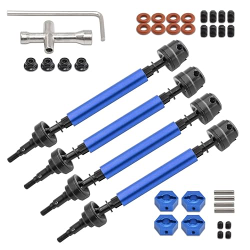 GTVNPOA Für Arrma 3S Big Für Rock V3 1/10 4-teiliges Metall-Antriebswellen-CVD-Antriebswellen-RC-Auto-Upgrade-Teile-Zubehör RC Zubehör(Blue) von GTVNPOA