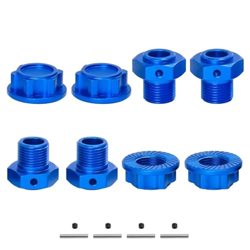 GTVNPOA Für Arrma Für Kraton Für Outcast 4S V2 Für BLX 1/10 Für Mojave 4S Für BLX 1/8 4 Stücke Metall 17mm Rad Hex Hub Adapter RC Auto Upgrade Teile RC Zubehör(Blue) von GTVNPOA