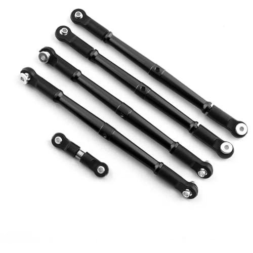 GTVNPOA Für Arrma Für Kraton Für Outcast Für Notorious 1/8 5 Stücke Metall Vorne Und Hinten Link Stange Spurstange Zugstange Servo Stange Upgrade Teile RC Zubehör(Black) von GTVNPOA