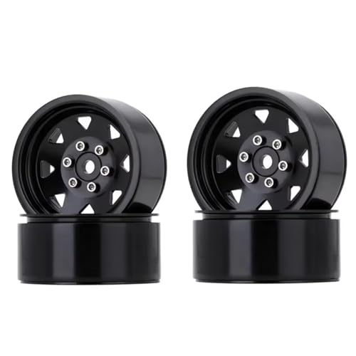GTVNPOA Für Axial Für SCX10 90046 Für TRX4 Für Redcat Für GEN8 1/10 Metall 1,9 "Beadlock Felgen 3 Stil RC Zubehör(Black) von GTVNPOA