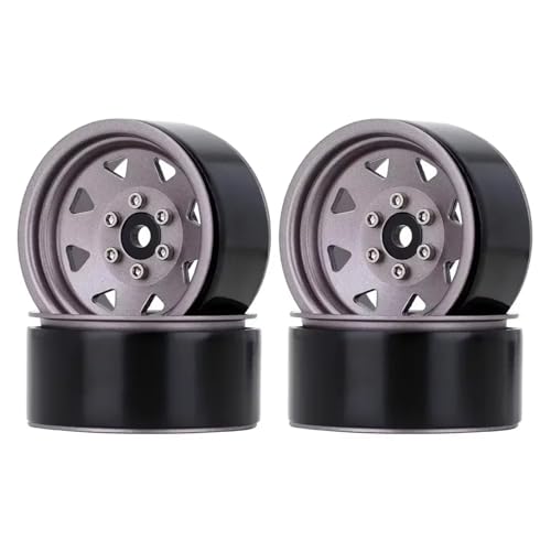 GTVNPOA Für Axial Für SCX10 90046 Für TRX4 Für Redcat Für GEN8 1/10 Metall 1,9 "Beadlock Felgen 3 Stil RC Zubehör(Gray) von GTVNPOA