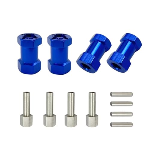 GTVNPOA Für Axial Für SCX10 D90 1/10 4 Pack Aluminium 12mm Hex Hub RC Auto Stick Adapter 15/20/25mm Erweitert Für Combo Koppler RC Zubehör(Blue,20mm) von GTVNPOA