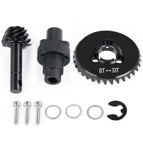 GTVNPOA Für Axial Für SCX10 II 90046 AR44 1/10 Stahl Helical Bevel Achsgetriebe RC Crawler Auto LKW Modell Upgrade Teil RC Zubehör(8T 33T) von GTVNPOA