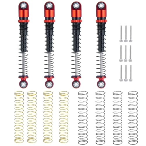 GTVNPOA Für Axial Für SCX24 90081 Für Deadbolt Für Gladiator Für Wrangler 1/24 Aluminium 48mm Stoßdämpfer Dämpfer RC Crawler Auto LKW Teile RC Zubehör(Red Black) von GTVNPOA