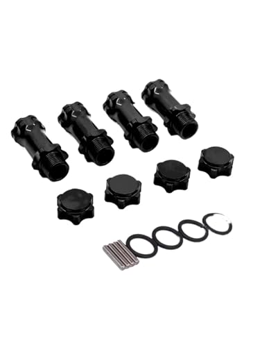 GTVNPOA Für HSP 1/8 RC Auto 89108 17mm Felgensechskant 30mm Länger Verbesserte Adapterkappe Radnabenskala Für Monster Truck Truggy RC Teile RC Zubehör(Black) von GTVNPOA