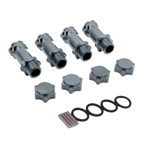 GTVNPOA Für HSP 1/8 RC Auto 89108 17mm Felgensechskant 30mm Länger Verbesserte Adapterkappe Radnabenskala Für Monster Truck Truggy RC Teile RC Zubehör(Gray) von GTVNPOA