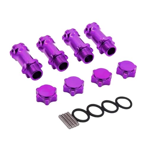 GTVNPOA Für HSP 1/8 RC Auto 89108 17mm Felgensechskant 30mm Länger Verbesserte Adapterkappe Radnabenskala Für Monster Truck Truggy RC Teile RC Zubehör(Purple) von GTVNPOA
