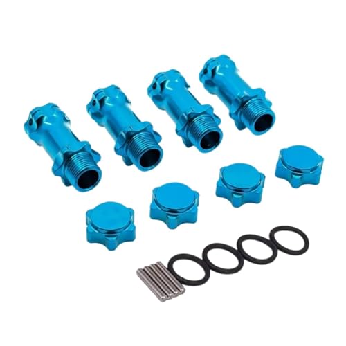GTVNPOA Für HSP 1/8 RC Auto 89108 17mm Felgensechskant 30mm Länger Verbesserte Adapterkappe Radnabenskala Für Monster Truck Truggy RC Teile RC Zubehör(Sky Blue) von GTVNPOA