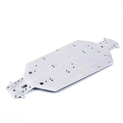 GTVNPOA Für HSP Für 94107 94170 94118 94111 1/10 Aluminium Legierung Metall Für Chassis Upgrade Teile Off Road Für Monster Truck RC Zubehör(Silver) von GTVNPOA