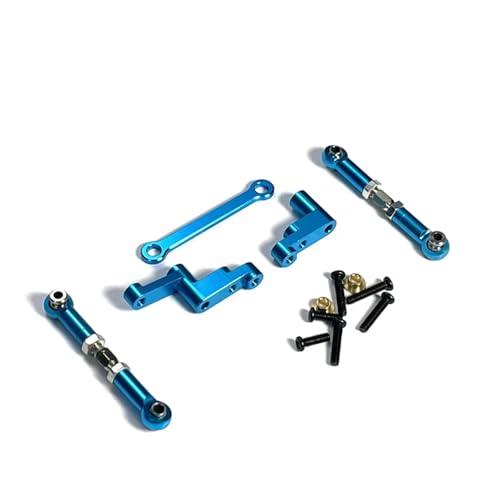GTVNPOA Für Hyper Go Für MJX Für 16207 16208 16209 16210 H16 H16BM 1/16 RC Auto Metall Teile Spurstange Montage RC Zubehör(Blue) von GTVNPOA