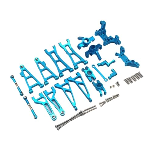 GTVNPOA Für MJX Für Hyper Go 16208/9/10 H16V3 16BM 1/16 Rc Auto Metallteile Zubehör Lenkbecher F/RU/L Arm Hinterrad Für Sitz Etc RC Zubehör(Blue) von GTVNPOA
