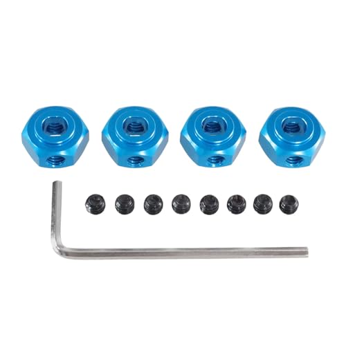 GTVNPOA Für MJX Für Hyper Go Für 10208 1/10 H12Y 1/12 Metall 12mm Hex Stecker RC Auto Metall Upgrade Teile Zubehör RC Zubehör(Blue) von GTVNPOA