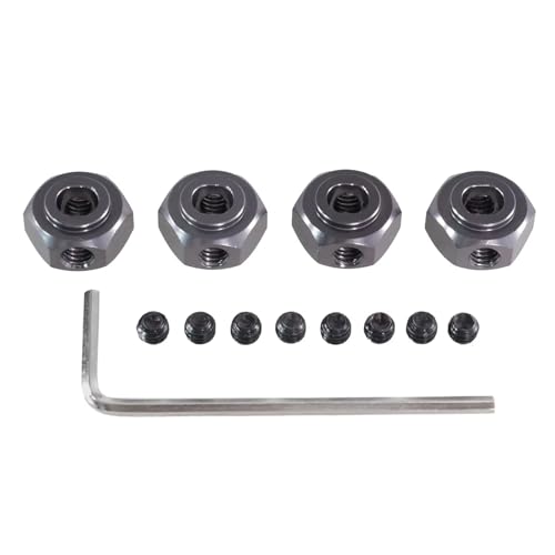 GTVNPOA Für MJX Für Hyper Go Für 10208 1/10 H12Y 1/12 Metall 12mm Hex Stecker RC Auto Metall Upgrade Teile Zubehör RC Zubehör(Metallic) von GTVNPOA
