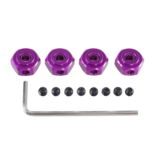 GTVNPOA Für MJX Für Hyper Go Für 10208 1/10 H12Y 1/12 Metall 12mm Hex Stecker RC Auto Metall Upgrade Teile Zubehör RC Zubehör(Purple) von GTVNPOA