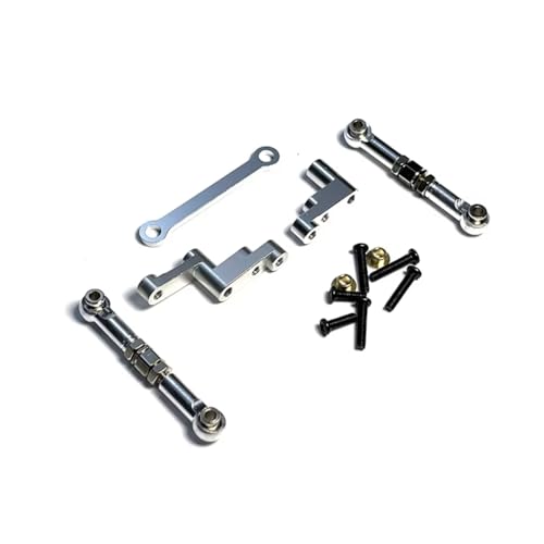 GTVNPOA Für MJX Für Hyper Go Für 16207 16208 16209 16210 H16 H16BM 1/16 RC Auto Metall Teile Spurstange Montage RC Zubehör(Silver) von GTVNPOA