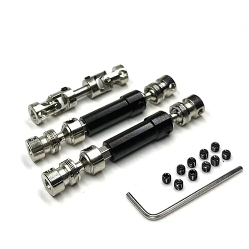 GTVNPOA Für MN Für MN128 MN86 MN86S MN86K MN86KS G500 1/12 3 Stücke Metall Antriebswelle CVD Antriebswelle RC Auto Upgrade Teile Zubehör RC Zubehör(Black) von GTVNPOA