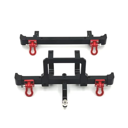 GTVNPOA Für MN82 LC79 1/12 Metall Stoßstange Vorne Hinten Mit Abschlepphaken Set RC Auto Geländefahrzeuge Teile Und Zubehör Upgrades Ersatzverwendung RC Zubehör(Black) von GTVNPOA