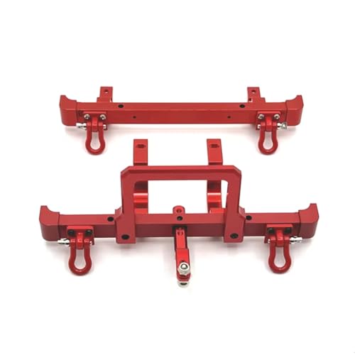 GTVNPOA Für MN82 LC79 1/12 Metall Stoßstange Vorne Hinten Mit Abschlepphaken Set RC Auto Geländefahrzeuge Teile Und Zubehör Upgrades Ersatzverwendung RC Zubehör(Red) von GTVNPOA