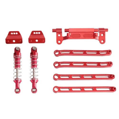 GTVNPOA Für MN82 LC79 Für MN78 Für MN168 1/12 Fernbedienung Auto Teile Zugstange Hydraulische Schock Kit RC Auto Zubehör RC Zubehör(Red) von GTVNPOA