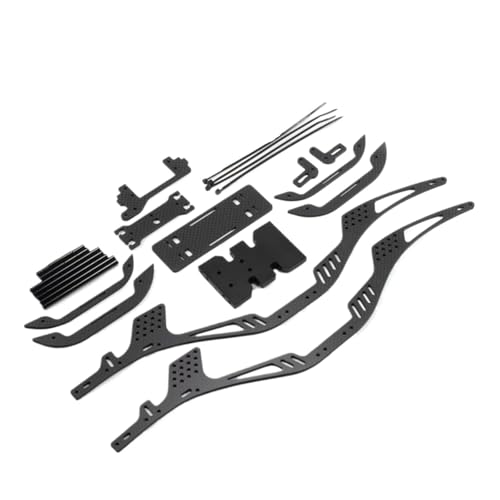 GTVNPOA Für SCX10 II Für Element Für Enduro Für Comp Builds 1/10 RC Auto Crawler Carbon Faser Für LCG Für Chassis Kit Cheater Rigs Rahmen Mit Delrin Skid RC Zubehör von GTVNPOA