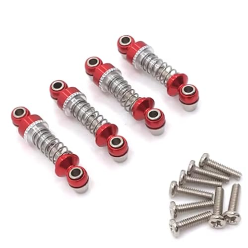 GTVNPOA Für WLtoys Für 284131 284161 284010 K969 K979 K989 K999 P929 P939 1/28 RC Auto Verbesserte Teile Einstellbare Metall Stoßdämpfer RC Zubehör(Red) von GTVNPOA