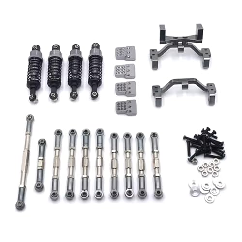 GTVNPOA Für WPL C14 C24 B14 B24 Für HengLong Für JJRC Für FeiYu Metall Hydraulische Stoßdämpfer Spurstange Servo Spurstangenhalter RC Auto Teile Ersatz RC Zubehör(Gray) von GTVNPOA