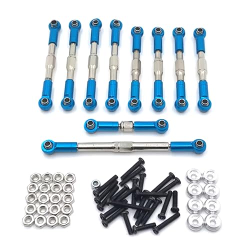 GTVNPOA Für WPL C14 C24 B24 Für JJRC FY Für Henglong 1/16 Metall Zug Lenkstangensatz Fernbedienungsautozubehör Upgrade Ersatzverwendung RC Zubehör(Blue) von GTVNPOA
