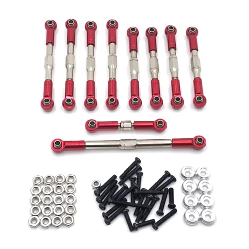 GTVNPOA Für WPL C14 C24 B24 Für JJRC FY Für Henglong 1/16 Metall Zug Lenkstangensatz Fernbedienungsautozubehör Upgrade Ersatzverwendung RC Zubehör(Red) von GTVNPOA