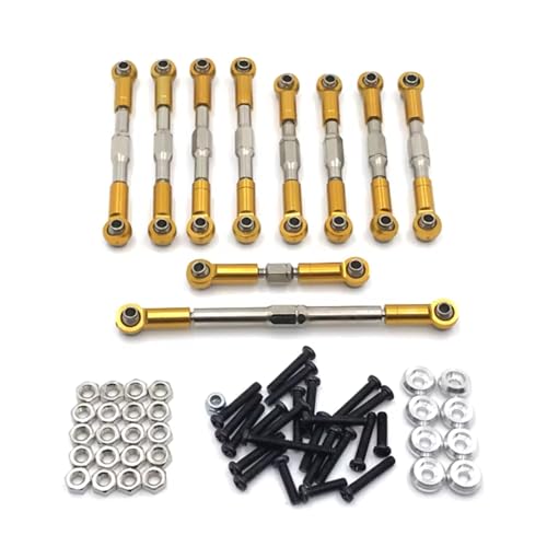GTVNPOA Für WPL C14 C24 B24 Für JJRC FY Für Henglong 1/16 Metall Zug Lenkstangensatz Fernbedienungsautozubehör Upgrade Ersatzverwendung RC Zubehör(Yellow) von GTVNPOA