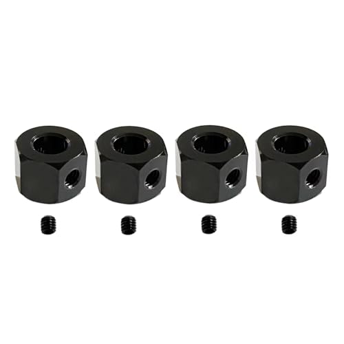 GTVNPOA Für WPL C14 C24 C34 B14 B24 B36 D12 Für MN D90 Für MN99S 4 Stücke 5mm Bis 12mm Metall Combiner Rad Hex Hub Adapter Koppler RC Auto Upgrade Teile RC Zubehör(Black) von GTVNPOA