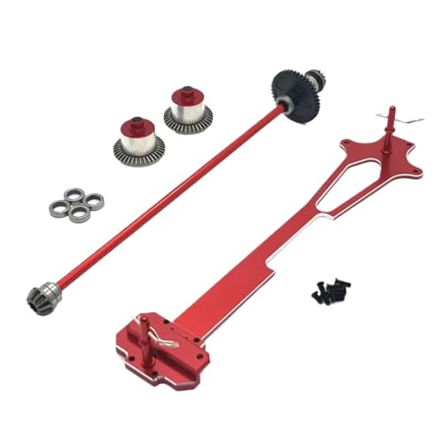 GTVNPOA Für Wltoys 124016 124017 124018 124019 Für RIaarIo 1/12 Metall Zweite Boden Bord Differential Zentrale Antriebswelle RC Auto Upgrade Teile RC Zubehör(Red) von GTVNPOA