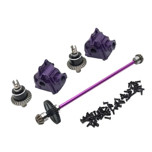 GTVNPOA Für Wltoys 144010 144001 144002 Teile-Upgrade Metall-Center Antriebswelle Montage Getriebe Differential Kit Ersatz Teile RC Zubehör(Purple) von GTVNPOA