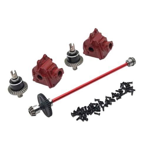 GTVNPOA Für Wltoys 144010 144001 144002 Teile-Upgrade Metall-Center Antriebswelle Montage Getriebe Differential Kit Ersatz Teile RC Zubehör(Red) von GTVNPOA