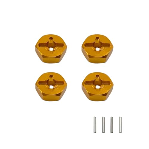 GTVNPOA Für Wltoys A949 A959 A969 A979 K929 144001 RC Auto Hub Hex Drive Adapter 12mm Combiner Koppler Mit Pins Upgrade Teile RC Zubehör(Yellow) von GTVNPOA