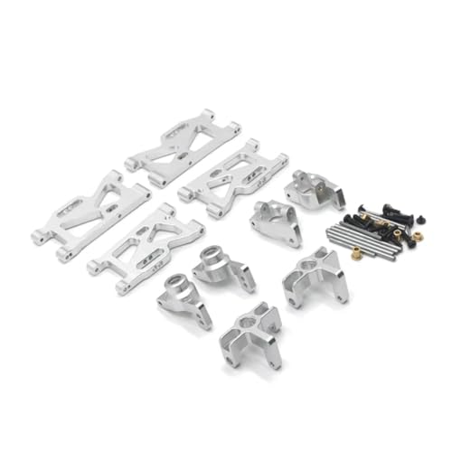 GTVNPOA Für Wltoys Für 144010 144001 144002 1/14 124016 124017 124018 124019 1/12 Metall Upgrade Für Schwinge Lenkung Cup Set RC Zubehör(Silver) von GTVNPOA