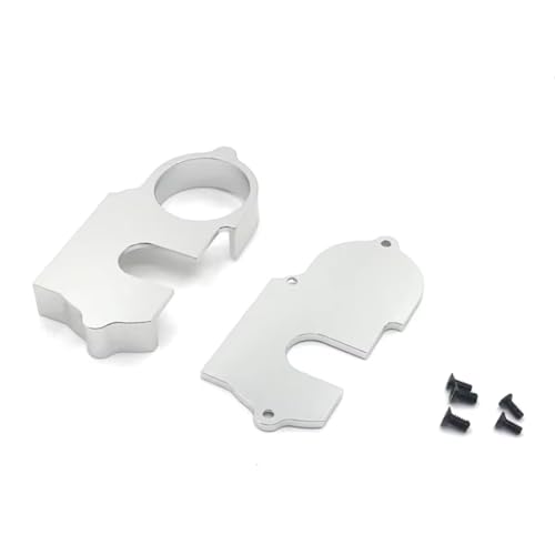 GTVNPOA Für Wltoys Für 144010 144001 144002 1/14 124016 124017 124018 124019 1/12 Metall Upgrade Getriebe Abdeckung RC Auto Upgrade Teile Zubehör RC Zubehör(Silver) von GTVNPOA